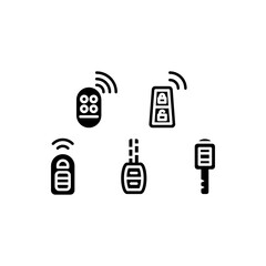 Wireless Car Lock Icon Set Vector Symbol Design Illustration