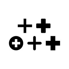 Plus Icon Set Vector Symbol Design Illustration