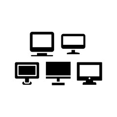 Monitor Icon Set Vector Symbol Design Illustration