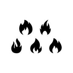 Fire Icon Set Vector Symbol Design Illustration