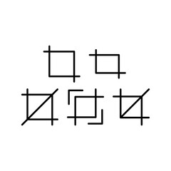 Crop Icon Set Vector Symbol Design Illustration