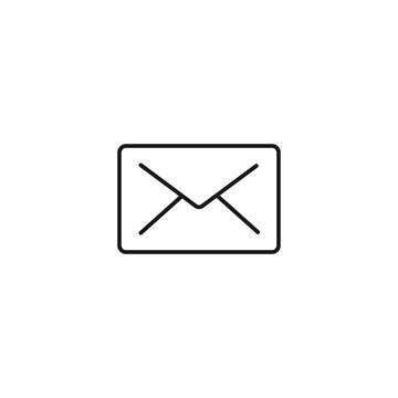Social media concept. Vector symbol drawn with black thin line. Editable stroke. Suitable for articles, web sites etc. Line icon of envelope