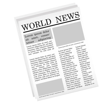 World news newspaper. Financial news. Design template page. Vector illustration. stock image. 