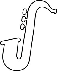 Saxophone trumpet vector icon. Saxophone symbol. Linear style sign for mobile concept and web design.eps
