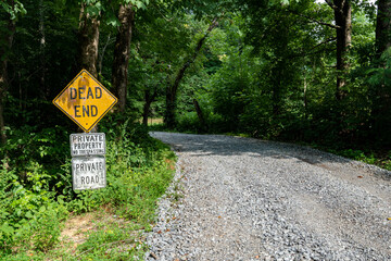 Dead End No Trespassing Private Gravel Driveway