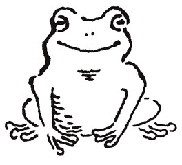 リアルでかわいいカエルの線画