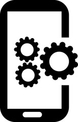 mobile phone setting icon illustration on white background..eps