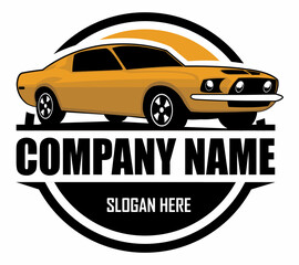Fototapeta premium muscle car logo - stylishly isolated emblem badge