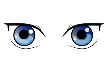 cute cartoon eyes Collection of cartoon eyes with a variety of emotions Japanese faces of male and female characters. Cartoon eyes. For shirt screen work. Vector illustration on a white background.