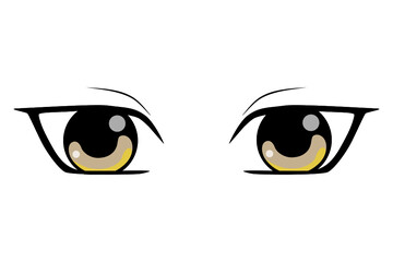 cute cartoon eyes Collection of cartoon eyes with a variety of emotions Japanese faces of male and female characters. Cartoon eyes. For shirt screen work. Vector illustration on a white background.