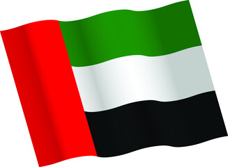 Waving United Arab Emirates UAE flag vector