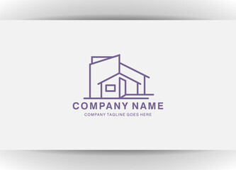 Minimalist logo linear modern house Isolated in white background. vector of realty building and property logo template. Real estate architecture design illustration for agency and company.