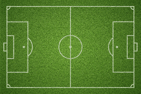 Soccer field or Football field on green grass background