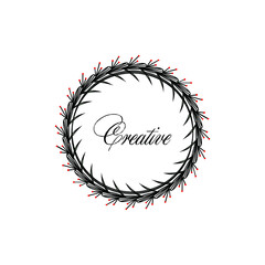 circle flower frame creative logo