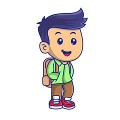 Cute kid back to school clipart
