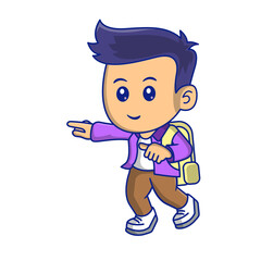 Cute kid back to school clipart