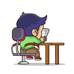 Cute kid back to school clipart