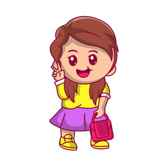 Cute kid back to school clipart