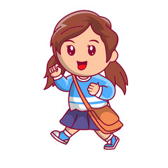 Cute kid back to school clipart