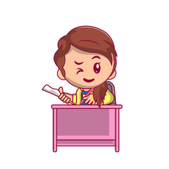 Cute kid back to school clipart