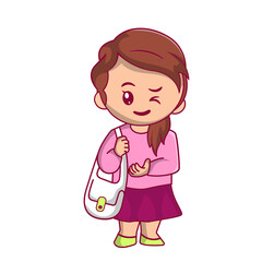 Cute kid back to school clipart