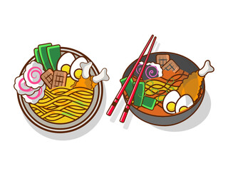 Ramen japanese noodle clipart