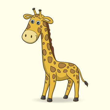 cute giraffe cartoon. vector illustration