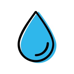 DROP OF WATER, BLACK OUTLINED DRAWING ICON