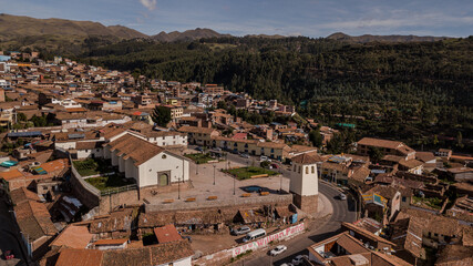 Fototapeta na wymiar Fotografías con Drone de la ciudad del Cusco Perú.