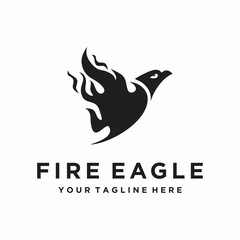 Fire Eagle Logo Design Template Stock Vector