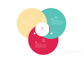 Infographic circle. Process chart. Vector diagram with 3 options. Can be used for graph, presentation, report, step options, 
web design.