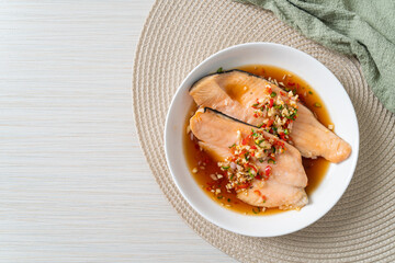 Poached Trout with Yuzu Ponzu Sauce