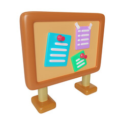 Bulletin board 3D Illustration Icon
