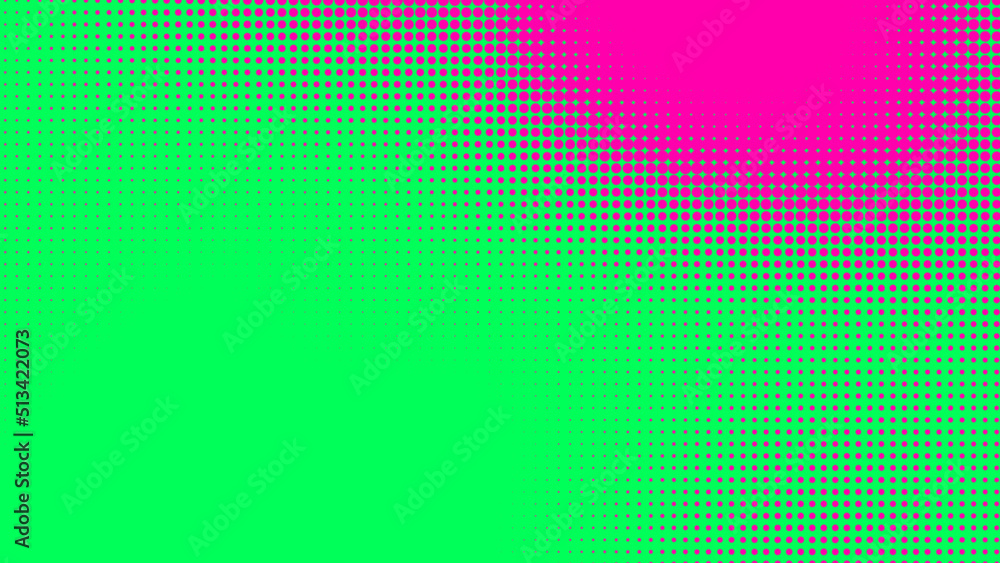 Poster dots halftone green pink color pattern gradient texture with technology digital background. pop art 