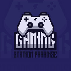 simple minimalist gamepad joystick gaming logo design