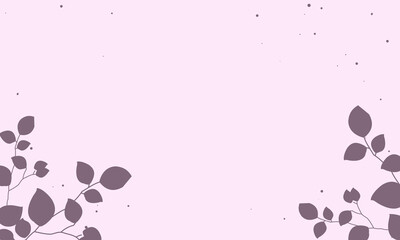 peach background with leaves and small circles