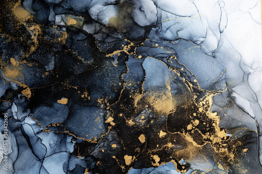 Poster marble ink abstract art from exquisite original painting for abstract background . painting was pain