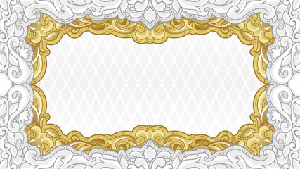 White and Gold Flat Hand Drawn Ornaments Background