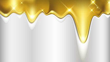 Melted Gold on The White Background