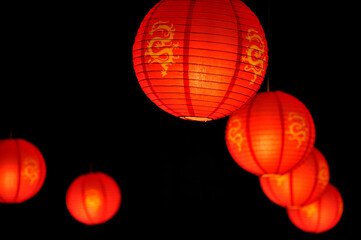 Obraz premium chinese lantern in the temple