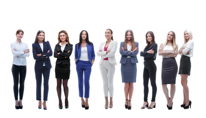 Obraz premium panoramic photo of a big business team standing together