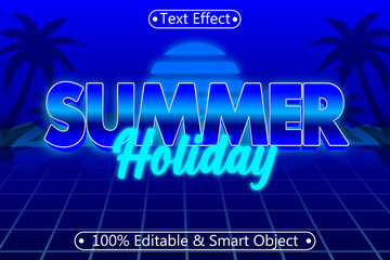 Summer Holiday editable 3 dimension Emboss Retro style