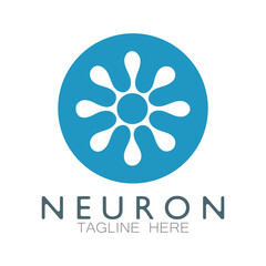 Neuron logo or nerve cell logo design,molecule logo illustration template icon with vector concept