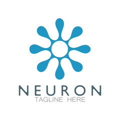 Neuron logo or nerve cell logo design,molecule logo illustration template icon with vector concept
