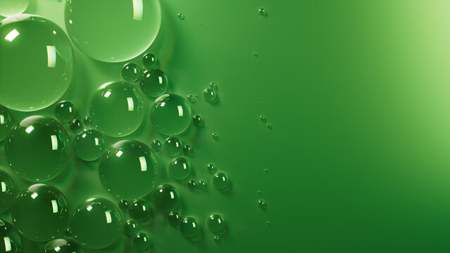 Green Condensation Drops Background.
