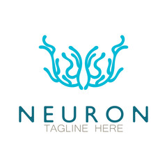 Neuron logo or nerve cell logo design,molecule logo illustration template icon with vector concept