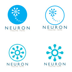 Neuron logo or nerve cell logo design,molecule logo illustration template icon with vector concept