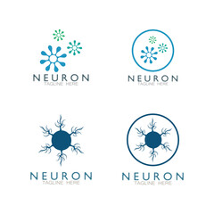 Neuron logo or nerve cell logo design,molecule logo illustration template icon with vector concept