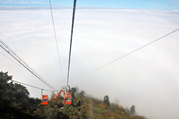 cable car in the mountains