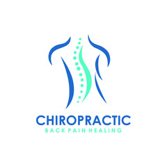 chiropractic logo design template.Human spine symbol for medical logo.